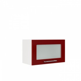 Бруклин ШВГС 600 Шкаф верхний горизонтальный со стеклом (Бетон белый/корпус Белый) в Нюрбе - nyurba.katalogmebeli.com | фото