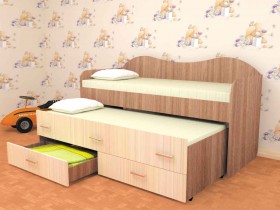 Кровать детская Нимфа двухместная 2.0 Венге/Дуб молочный в Нюрбе - nyurba.katalogmebeli.com | фото 3