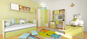 Детская комната Эппл (Зеленый/Белый/корпус Клен) в Нюрбе - nyurba.katalogmebeli.com | фото 5