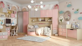 Детская комната Грэйси (Розовый/Серый/корпус Клен) в Нюрбе - nyurba.katalogmebeli.com | фото 13