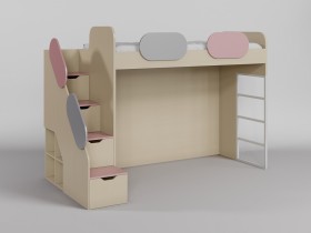 Детская комната Грэйси (Розовый/Серый/корпус Клен) в Нюрбе - nyurba.katalogmebeli.com | фото 10