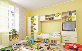 Детская комната Клаксон (Бежевый/корпус Клен) в Нюрбе - nyurba.katalogmebeli.com | фото 2