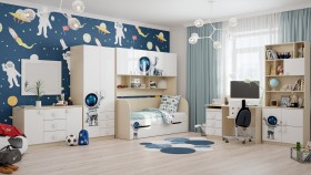 Детская комната Санни (Белый/корпус Клен) в Нюрбе - nyurba.katalogmebeli.com | фото 3