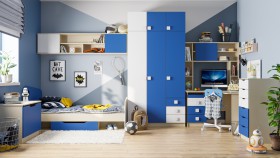 Детская комната Скай (Синий/Белый/корпус Клен) в Нюрбе - nyurba.katalogmebeli.com | фото 1