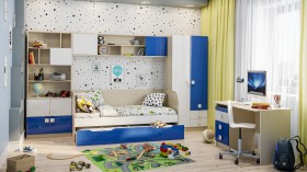 Детская комната Скай Люкс (Синий/Белый/корпус Клен) в Нюрбе - nyurba.katalogmebeli.com | фото 1