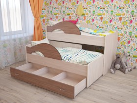 Кровать детская Радуга 1600 Млечный дуб/Венге в Нюрбе - nyurba.katalogmebeli.com | фото 7