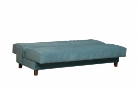 Диван-кровать "Бэлла" (велюр нео слейт/подушки микровелюр тропики) в Нюрбе - nyurba.katalogmebeli.com | фото 5