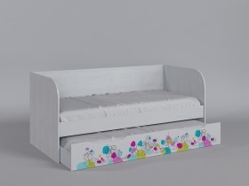 Диван-кровать Флёр (Белый/корпус Выбеленное дерево) в Нюрбе - nyurba.katalogmebeli.com | фото