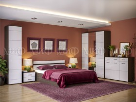 Спальня Нэнси (Венге/Белый глянец) в Нюрбе - nyurba.katalogmebeli.com | фото