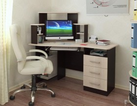 Компьютерный стол Каспер (венге/лоредо) в Нюрбе - nyurba.katalogmebeli.com | фото