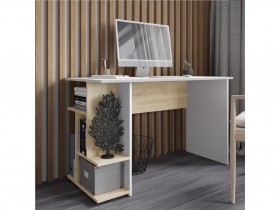 Компьютерный стол СКМ-6 белый/дуб сонома в Нюрбе - nyurba.katalogmebeli.com | фото 1