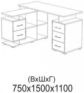 Компьютерный стол угловой СКМУ-3 белый в Нюрбе - nyurba.katalogmebeli.com | фото 2