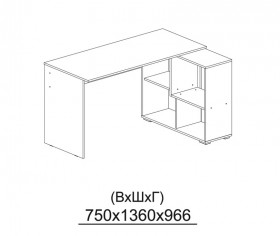 Компьютерный стол угловой СКМУ-3 дуб сонома/белый в Нюрбе - nyurba.katalogmebeli.com | фото 3