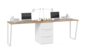 Комплект столов письменных с 1 тумбой универсальной «Порто» в Нюрбе - nyurba.katalogmebeli.com | фото
