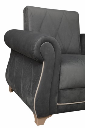 Кресло для отдыха "Порто" (велюр графит / микровельвет крем) в Нюрбе - nyurba.katalogmebeli.com | фото 7