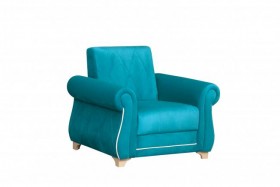Кресло для отдыха "Порто" (велюр киви бирюза / микровельвет крем) в Нюрбе - nyurba.katalogmebeli.com | фото 1