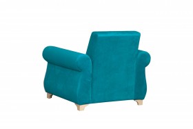 Кресло для отдыха "Порто" (велюр киви бирюза / микровельвет крем) в Нюрбе - nyurba.katalogmebeli.com | фото 4