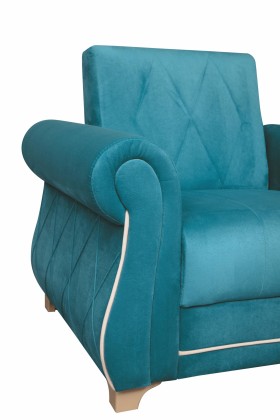 Кресло для отдыха "Порто" (велюр киви бирюза / микровельвет крем) в Нюрбе - nyurba.katalogmebeli.com | фото 5