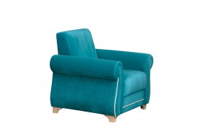 Кресло для отдыха "Порто" (велюр киви бирюза / микровельвет крем) в Нюрбе - nyurba.katalogmebeli.com | фото 7