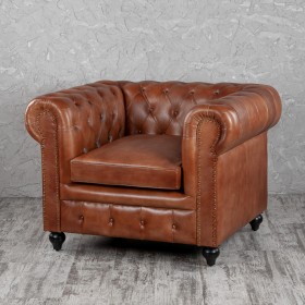 Кресло кожаное Лофт Честер (кожа) в Нюрбе - nyurba.katalogmebeli.com | фото 1
