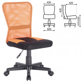 Кресло компактное BRABIX Smart MG-313 (черный, оранжевый) в Нюрбе - nyurba.katalogmebeli.com | фото