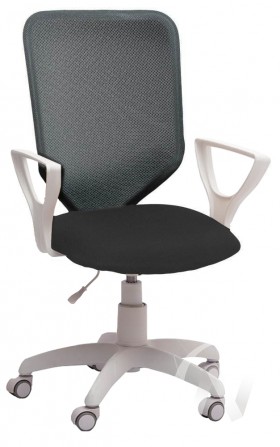 Кресло компьютерное Элегия S (белый/ткань сетка темно-серая) в Нюрбе - nyurba.katalogmebeli.com | фото