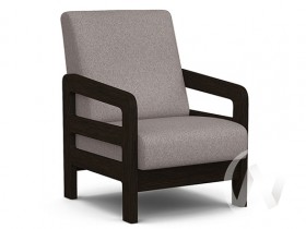 Кресло отдыха Вега-34 (венге лак/UNO ROSY-GREY) в Нюрбе - nyurba.katalogmebeli.com | фото 1
