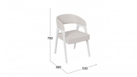 Кресло «Техас 1» (Белый матовый/Шенилл Estetica Vanille №220) в Нюрбе - nyurba.katalogmebeli.com | фото 2