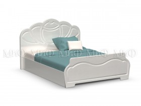 Кровать 1,4м Гармония (Белый/Белый глянец) в Нюрбе - nyurba.katalogmebeli.com | фото