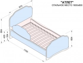 Кровать 160 Атлет 96 Серый (мягкий бортик) в Нюрбе - nyurba.katalogmebeli.com | фото 2