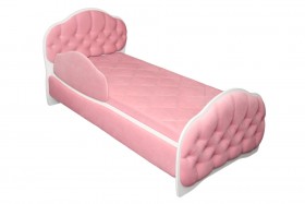 Кровать 160 Гармония 36 Светло-розовый (мягкий бортик) в Нюрбе - nyurba.katalogmebeli.com | фото
