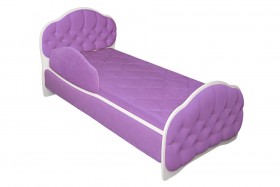 Кровать 160 Гармония 67 Светло-фиолетовый (мягкий бортик) в Нюрбе - nyurba.katalogmebeli.com | фото