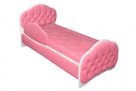 Кровать 160 Гармония 89 Розовый (мягкий бортик) в Нюрбе - nyurba.katalogmebeli.com | фото