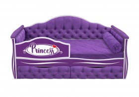 Кровать 160 серии Иллюзия 2 ящика 32 Фиолетовый (мягкие боковые накладки/подушка валик) в Нюрбе - nyurba.katalogmebeli.com | фото