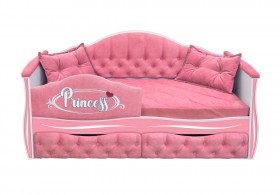 Кровать 160 серии Иллюзия 2 ящика 36 Розовый (мягкий бортик/подушки) в Нюрбе - nyurba.katalogmebeli.com | фото