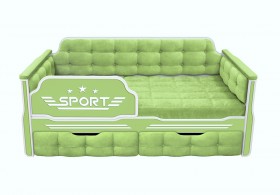 Кровать 160 серии Спорт 2 ящика 81 Фисташка (мягкие боковые накладки) в Нюрбе - nyurba.katalogmebeli.com | фото