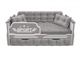 Кровать 170 серии Спорт 1 ящик 45 Серый (подушки) в Нюрбе - nyurba.katalogmebeli.com | фото