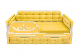 Кровать 170 серии Спорт 1 ящик 74 Жёлтый (мягкие боковые накладки) в Нюрбе - nyurba.katalogmebeli.com | фото