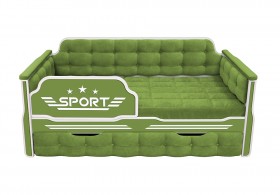 Кровать 170 серии Спорт 1 ящик 76 Зелёный (мягкие боковые накладки) в Нюрбе - nyurba.katalogmebeli.com | фото