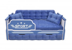 Кровать 170 серии Спорт 1 ящик 85 Синий (подушки) в Нюрбе - nyurba.katalogmebeli.com | фото