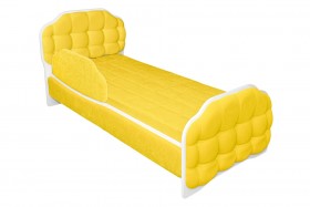 Кровать 180 Атлет 74 жёлтый (мягкий бортик) в Нюрбе - nyurba.katalogmebeli.com | фото