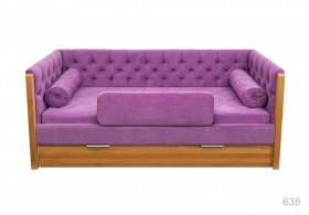 Кровать 180 серии Леди + ящик 32 Фиолетовый (мягкий бортик/подушка валик) в Нюрбе - nyurba.katalogmebeli.com | фото