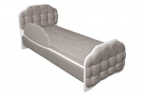 Кровать 190 Атлет Lux 96 Серый (мягкий бортик) в Нюрбе - nyurba.katalogmebeli.com | фото