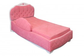 Кровать 190 Гармония Lux 36 Розовый (мягкий бортик) в Нюрбе - nyurba.katalogmebeli.com | фото