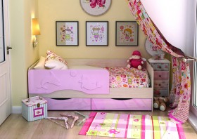 Кровать Алиса КР-812 1,6 Белфорд/Розовый металлик в Нюрбе - nyurba.katalogmebeli.com | фото