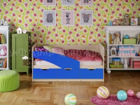 Кровать Бабочки 1,6м (Синий матовый) в Нюрбе - nyurba.katalogmebeli.com | фото