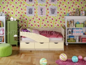 Кровать Бабочки 1,6м (Ваниль матовый) в Нюрбе - nyurba.katalogmebeli.com | фото