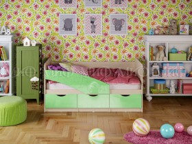 Кровать Бабочки 2,0м (Салатовый металлик) в Нюрбе - nyurba.katalogmebeli.com | фото 1