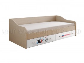 Кровать Boy Вега 0,9 м (Дуб беленый/Белый глянец/фотопечать) в Нюрбе - nyurba.katalogmebeli.com | фото
