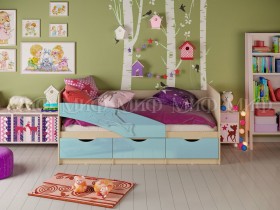 Кровать детская 1,6м Дельфин (Голубой матовый) в Нюрбе - nyurba.katalogmebeli.com | фото